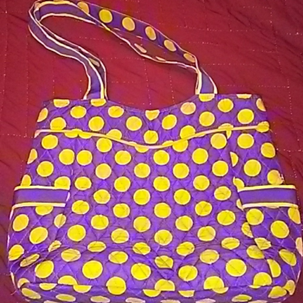 Purple and gold shoulder bag/tote